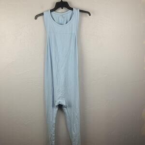 FP Movement Jumpsuit Womens XS Light Blue Sleeveless Drop Crotch Jogger Romper